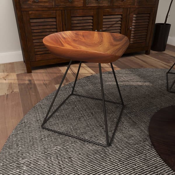 9th & Pike® Rustic Brown Metal Ottoman