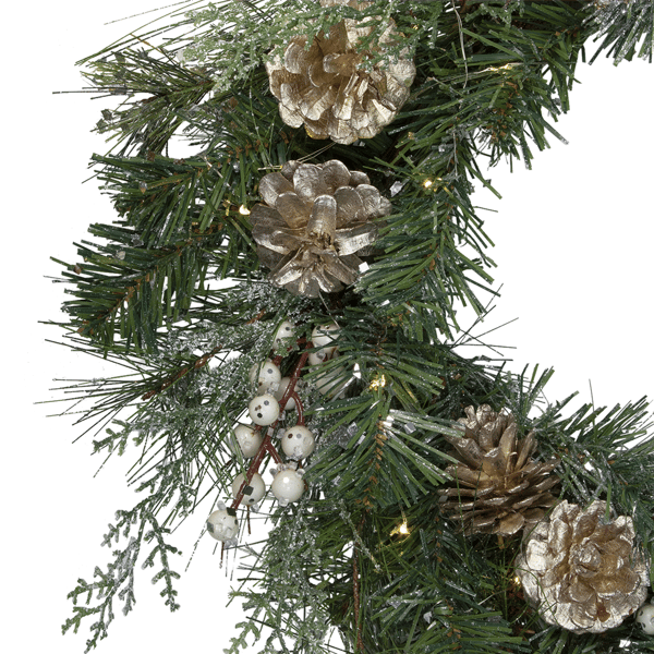 Northlight 22in. LED Mixed Berry & Pinecone Christmas Wreath