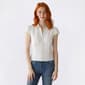 Juniors Love Tree Cap Sleeve Pin Dot Ruch Button Front Top - image 3