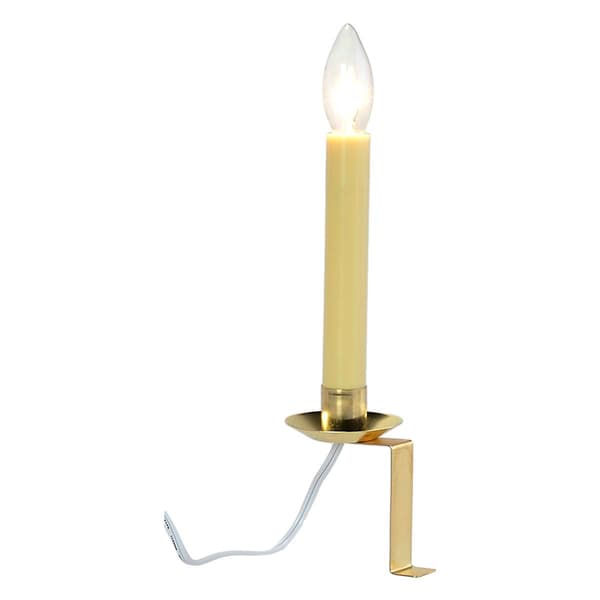 11in. Brass Cambridge Electric Bracket Candle - image 