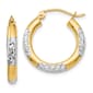 Gold Classics(tm) 14kt. Gold & Rhodium 3mm Hoop Earrings - image 1
