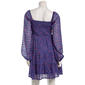 Juniors Jolt Long Sleeve Floral Pucker Chiffon Skater Dress - image 3