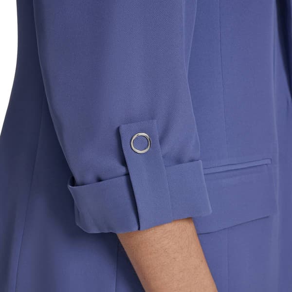 Plus Size Calvin Klein Solid Roll Tab Sleeve Open Front Blazer