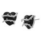 Betsey Johnson Black Stone Heart Stud Earrings - image 1