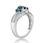 Sterling Silver 3-Stone London Blue Topaz Ring - image 2