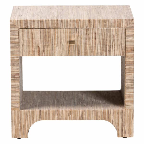 bali & pari Julia Bohemian Woven Natural Grasscloth Nightstand