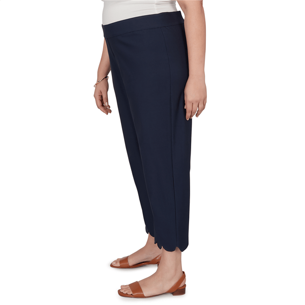 Plus Size Emaline Sapphire Serenade II Scallop Hem Pull On Capris