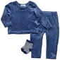 Baby Boy (12-24M) Rene Rofe(R) 3pc. Top & Pants Set w/ Socks - Blue - image 1