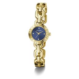 Womens Guess Gold-Tone Blue Dial Analog Watch - GW1019L2