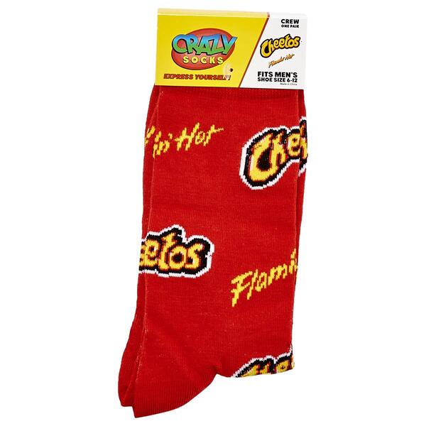 Mens Crazy Socks Cheetos Crew Socks - image 