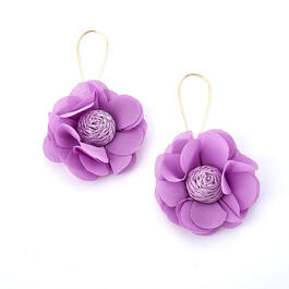 Ashley Cooper&#40;tm&#41; Purple Flower and Raffia Wrapped Drop Earrings