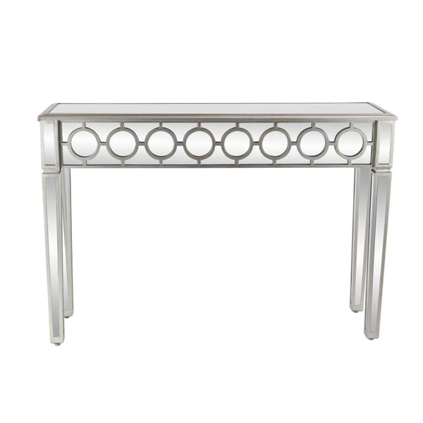 9th & Pike(R) Silver Glam Wood Console Table