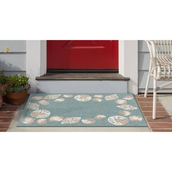 Liora Manne Capri Seashell Border Rectangular Accent Rug