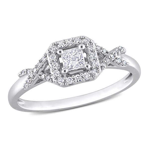 Diamond Classics&#40;tm&#41; 10kt. White Gold 1/3ctw. Diamond Crossover Ring - image 
