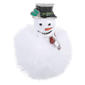 Snowman Pin with Black Top Hat & Green Mistletoe - image 2