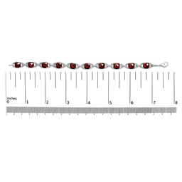 Haus of Brilliance Red Garnet & Diamond Accent Tennis Bracelet