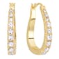Athra 14kt. Gold Over Brass 27mm CZ Hoop Earrings - image 1
