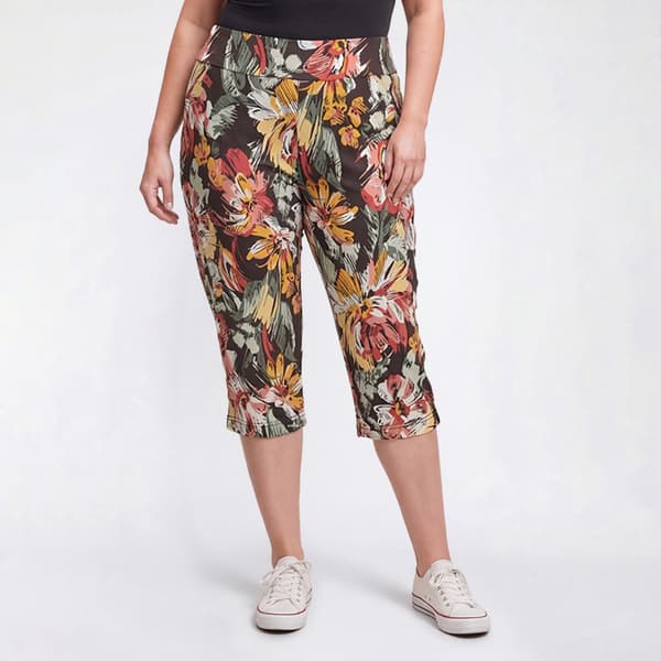 Plus Size Preswick & Moore Floral Tropical Millennium Capris - image 