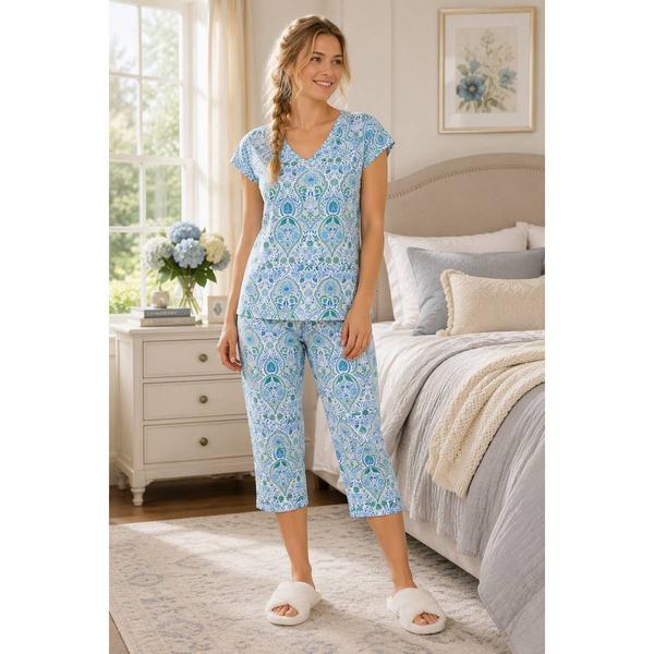 Womens Karen Neuburger Petal Empress Capris Pajama Set