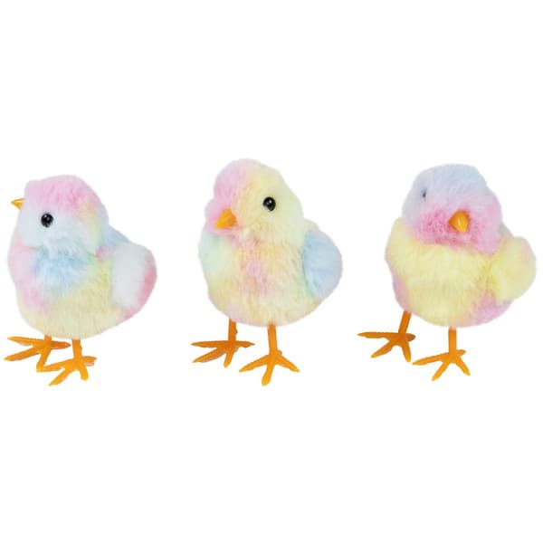 Northlight Seasonal Tie Dye Easter Chick Figurines - Set of 3