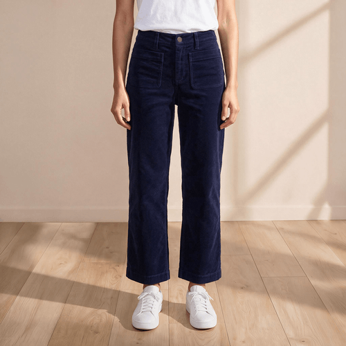 Womens Draper James Corduroy Wide Leg Front Patch Pocket Pants