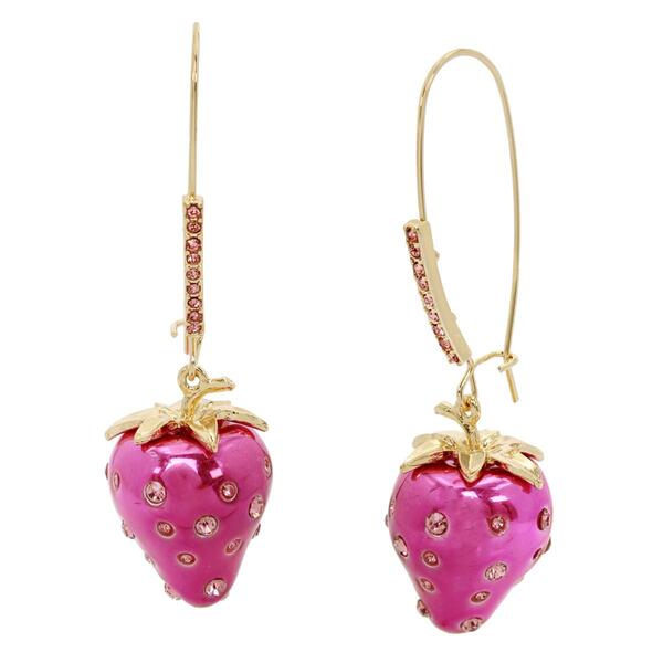 Betsey Johnson Strawberry Dangle Earrings - image 