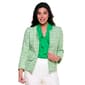Womens Kasper Long Sleeve Open Tweed Fringe Flap Pocket Jacket - image 1