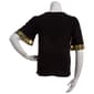 Womens Chloe & Jasmine Elbow Sleeve Sequin Trim Cuff Blouse - image 2
