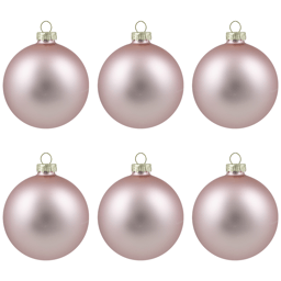 Northlight 6ct. Baby Pink 2-Finish Glass Ball Christmas Ornaments