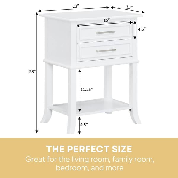 Convenience Concepts Sydney 2 Drawer End Table