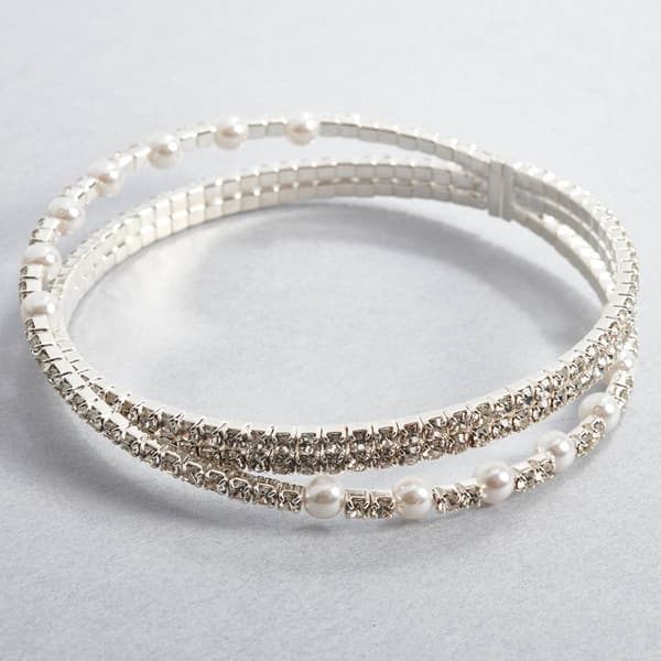 Rosa Rhinestones Pearl & Crystal Flex Cuff Bracelet - image 
