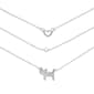 Three Silver-Tone Open Heart/Crystal/ Cat Charm Necklace Set - image 1