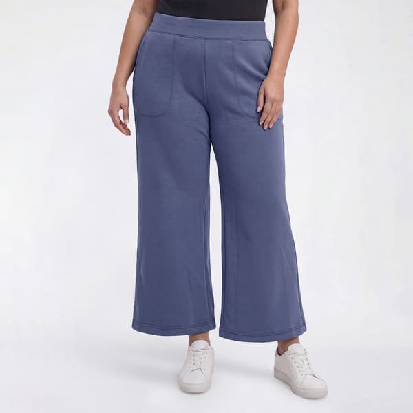 Plus Size Mountain Ridge Solid Wide Leg Crop Sweatpants