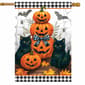Briarwood Lane Black Cat Pumpkin Stack House Flag - image 1