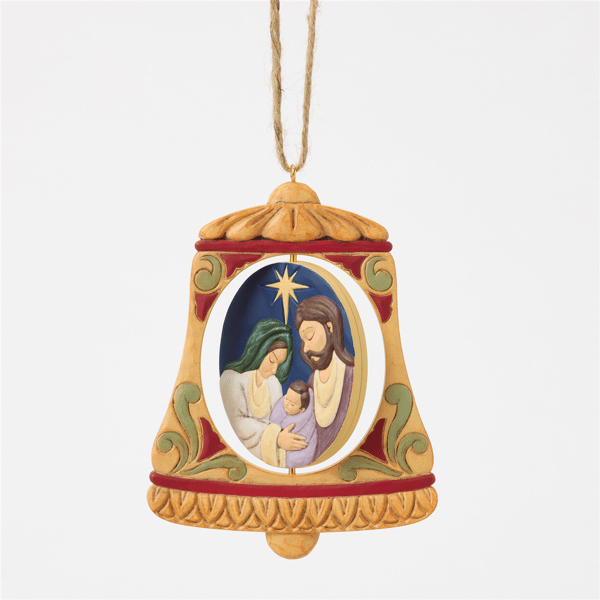 Jim Shore Heartwood Creek Holy Family Bell Christmas Ornament