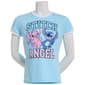 Juniors Freeze Embroidered Stitch & Angel Graphic Ringer Tee - image 1