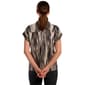 Womens Cocomo Short Sleeve Stripe Button Front Blouse - image 2