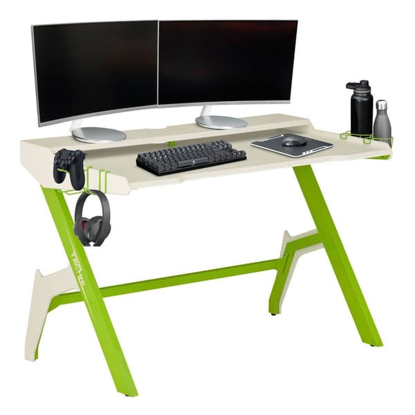 Techni Sport Ergonomic Computer Gaming Desk w/ Headphone Hook