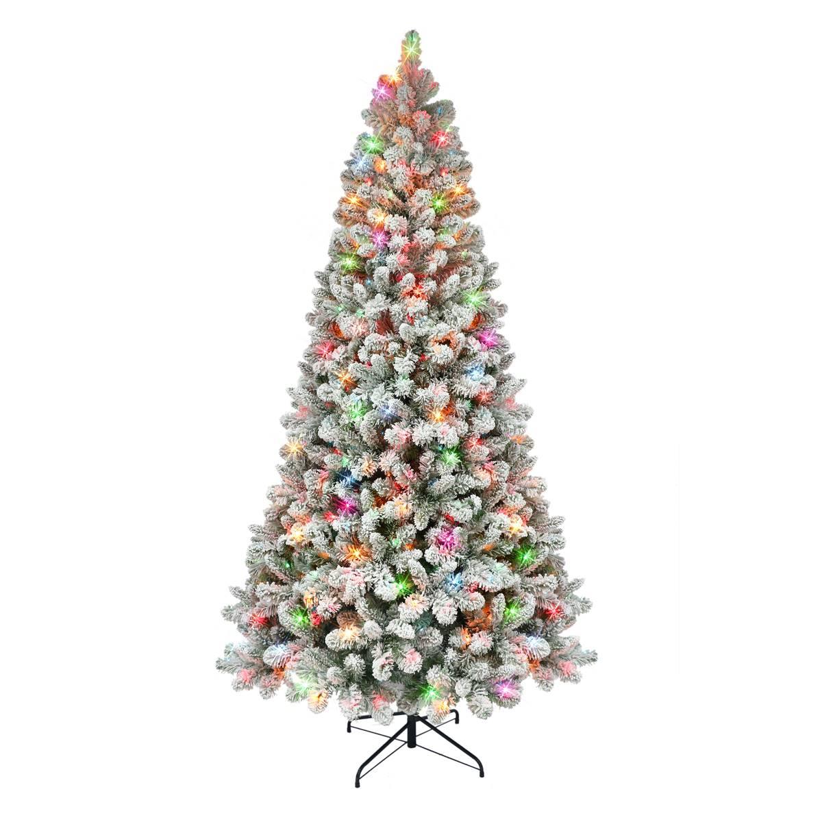 Puleo International 6.5ft. Pre-lit Flocked Virginia Pine...