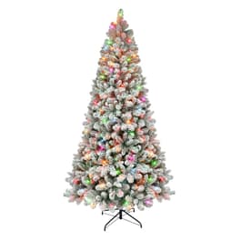 Puleo International 6.5ft. Pre-lit Flocked Virginia Pine Tree