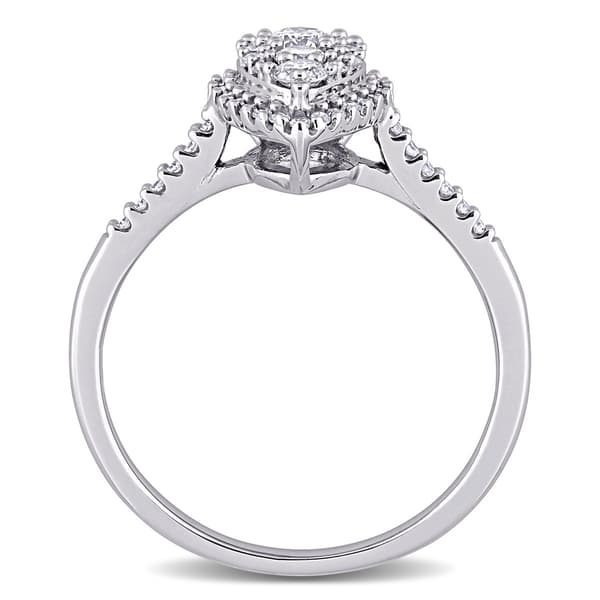 Diamond Classics™ 10kt. White Gold 1/2ctw. Diamond Pear Ring