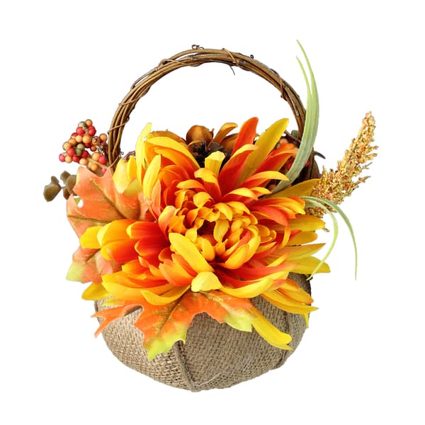 Northlight Seasonal 9.5in. Autumn Burlap Basket - image 