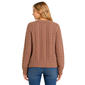 Juniors Pink Rose Cable Matte Chenille Drop Shoulder Sweater - image 2