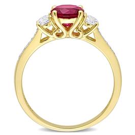 Gemstone Classics&#8482; White Sapphire & Lab Created Ruby Ring