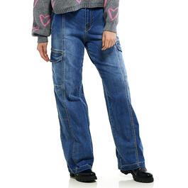 Juniors YMI&#40;R&#41; 2 Button High Rise Cargo Denim Jeans