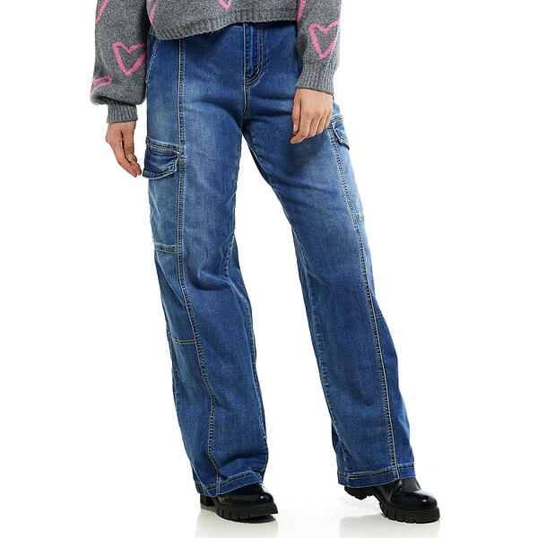 Juniors YMI&#40;R&#41; 2 Button High Rise Cargo Denim Jeans - image 