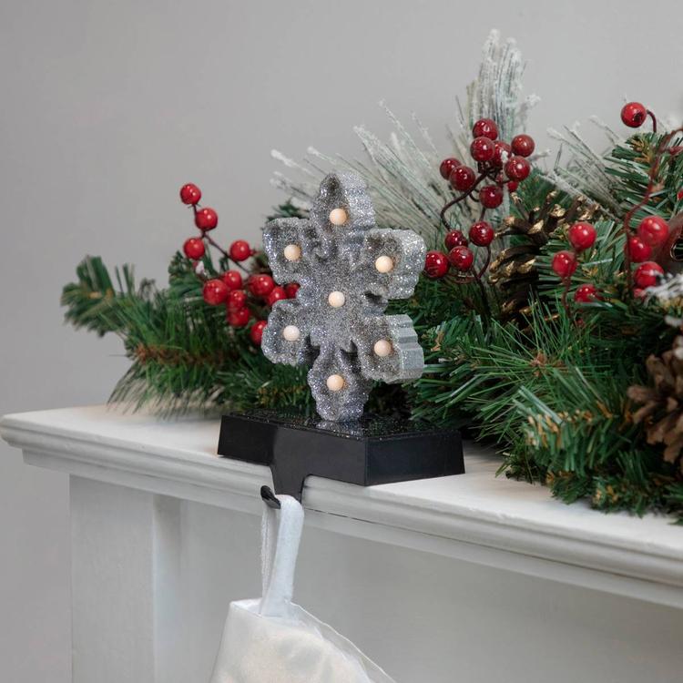 Northlight Seasonal LED Glittered Snowflake Stocking Hook