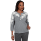 Womens Alfred Dunner Regent Street Floral Soutache Sweater - image 1