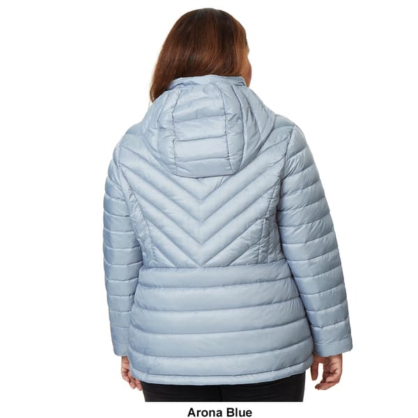 Plus Size 32 Degrees Packable Jacket with Faux Fur Collar