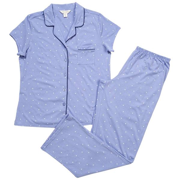 Womens Laura Ashley® Short Sleeve Dot Long Leg Pajama Set